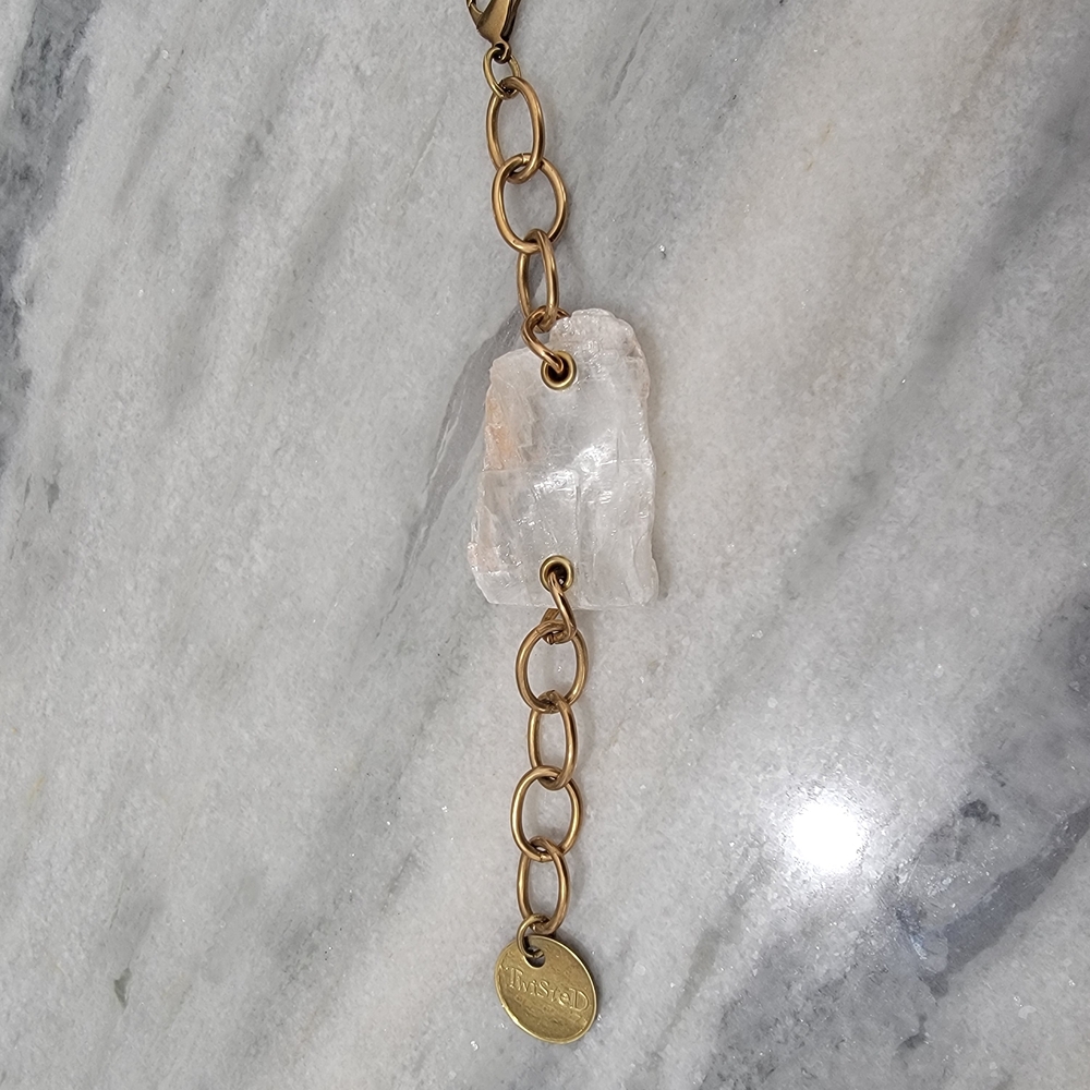 TWISTED  Gold Bracelet with gypsum Stone